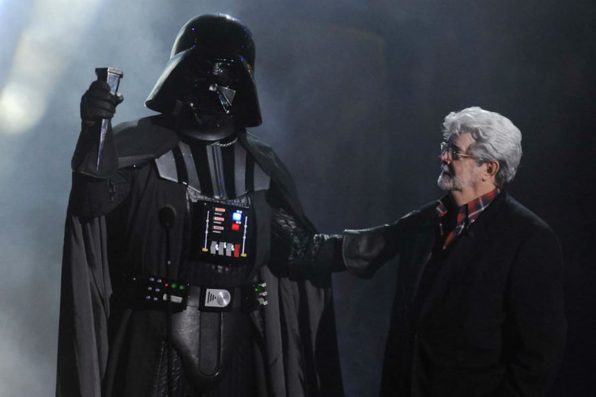 Darth Vader junto a su creador, George Lucas