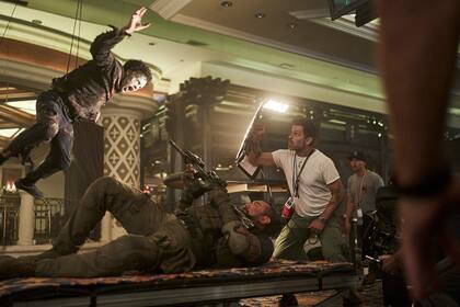 Dave Bautista, en rodaje junto a Zack Snyder.