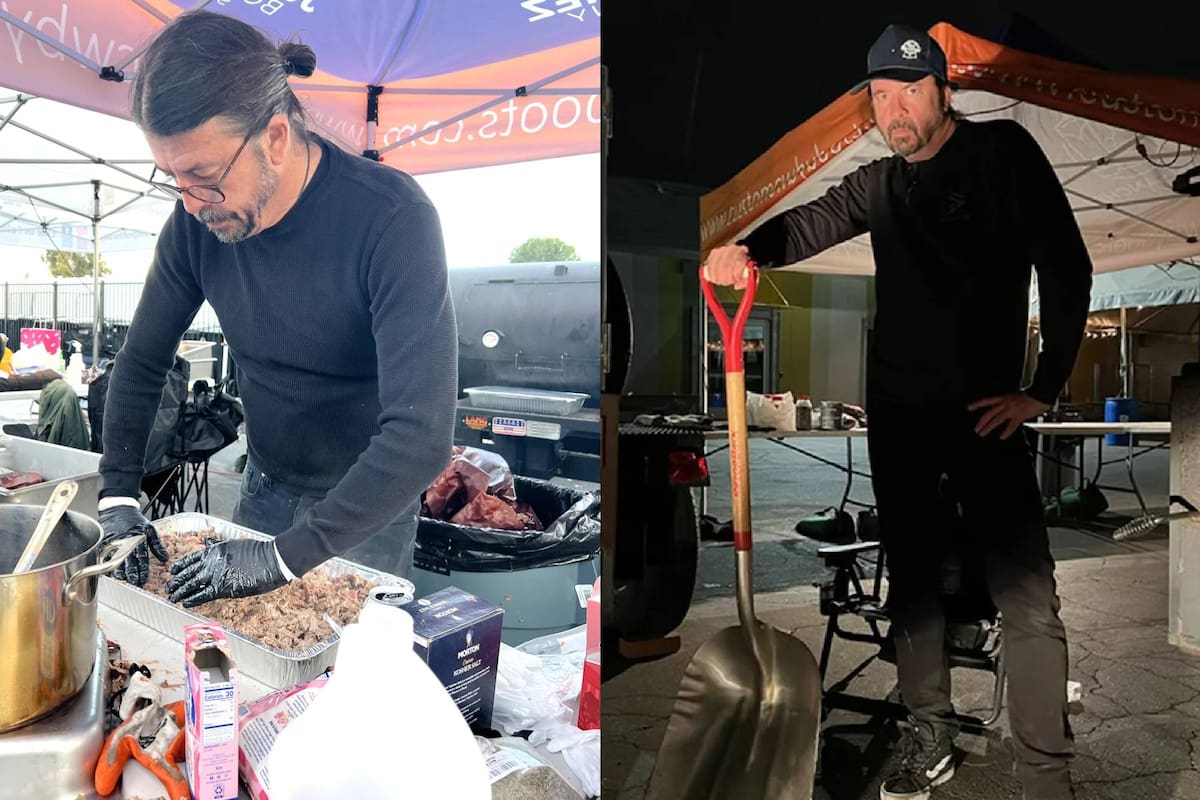 Dave Grohl, de Foo Fighters, cocinó durante más de 24 horas en un refugio de Northridge, California, para personas en situación de calle