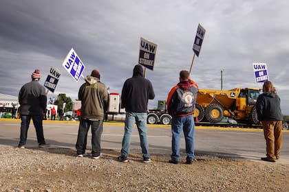 Protesta de trabajadores en una fábrica de Davenport, en Iowa (Archivo)