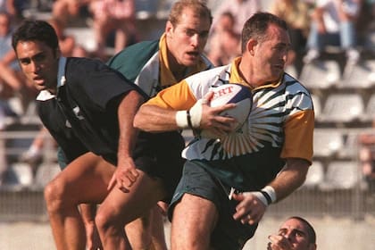 David Campese consiguió un try en el último minuto ante los All Blacks en los cuartos de final, determinante en el camino de Australia a la corona en 1991.