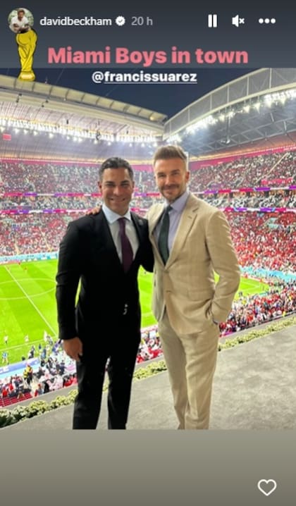 David Beckham junto al alcalde de Miami, Francis X. Suarez, en Qatar