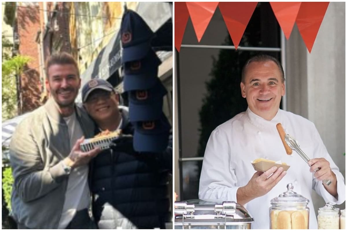 David Beckham recomendó a sus seguidores probar los hot dogs de un carrito en Nueva York