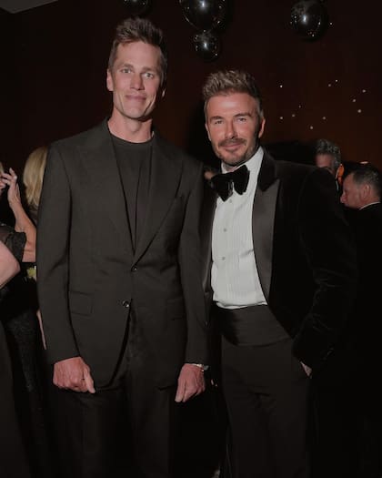 David Beckham y el astro del fútbol americano, ex de la modelo brasileña Gisele Bündchen, Tom Brady