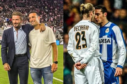 David Beckham y Lionel Scaloni se vieron en la noche del viernes en el estadio de Inter Miami, a 20 años de su encontronazo como jugadores
