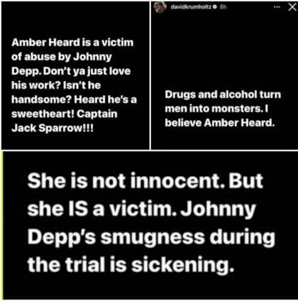 David dijo que le creía rotundamente a Amber Heard, sobre las declaraciones por violencia doméstica a manos de Johnny Depp