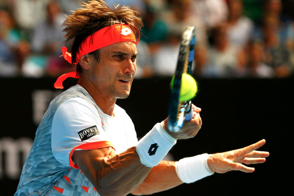 David Ferrer en un partido contra Andy Murray