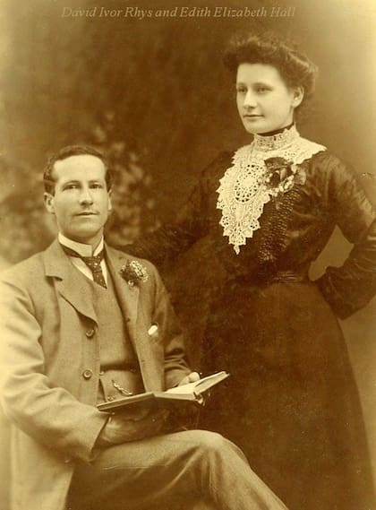 David Ivor Rhys y Edith Elizabeth Hall, abuelos paternos de Milton Rhys