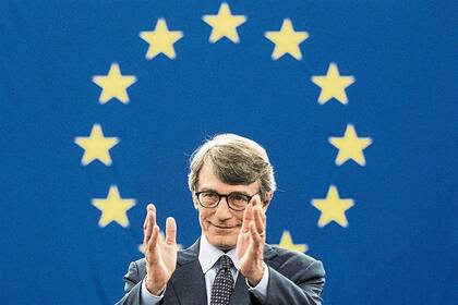 David-Maria Sassoli, ayer, tras su elección al frente del Parlamento