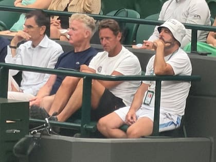 David Nalbandian en el box de Grigor Dimitrov. A su izquierda, Jamie Delgado, coach del búlgaro