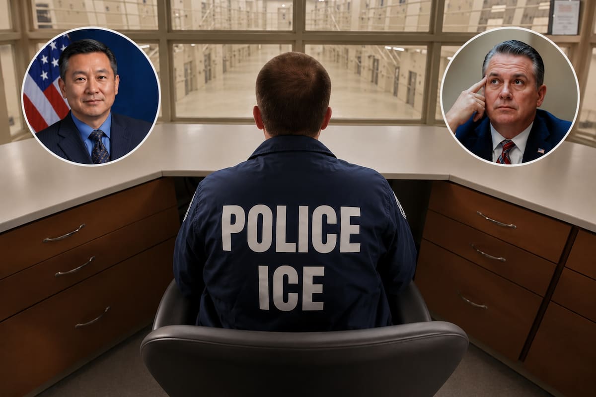 David Venturella (a la izquierda) reemplazará a Todd Lyons (a la derecha), quien dejará su cargo como director interino del ICE a finales de mayo de 2026