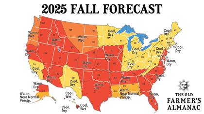 De acuerdo con proyecciones como las del Old Farmer’s Almanac, se espera que el otoño de 2025 en California sea más cálido y seco de lo norma