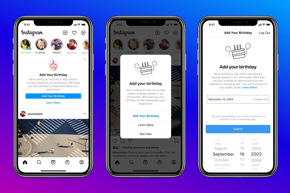 De forma paulatina, Instagram solicitará que los usuarios ingresen su fecha de nacimiento para poder utilizar la red social, una medida que busca ofrecer mayor seguridad a los usuarios más jóvenes