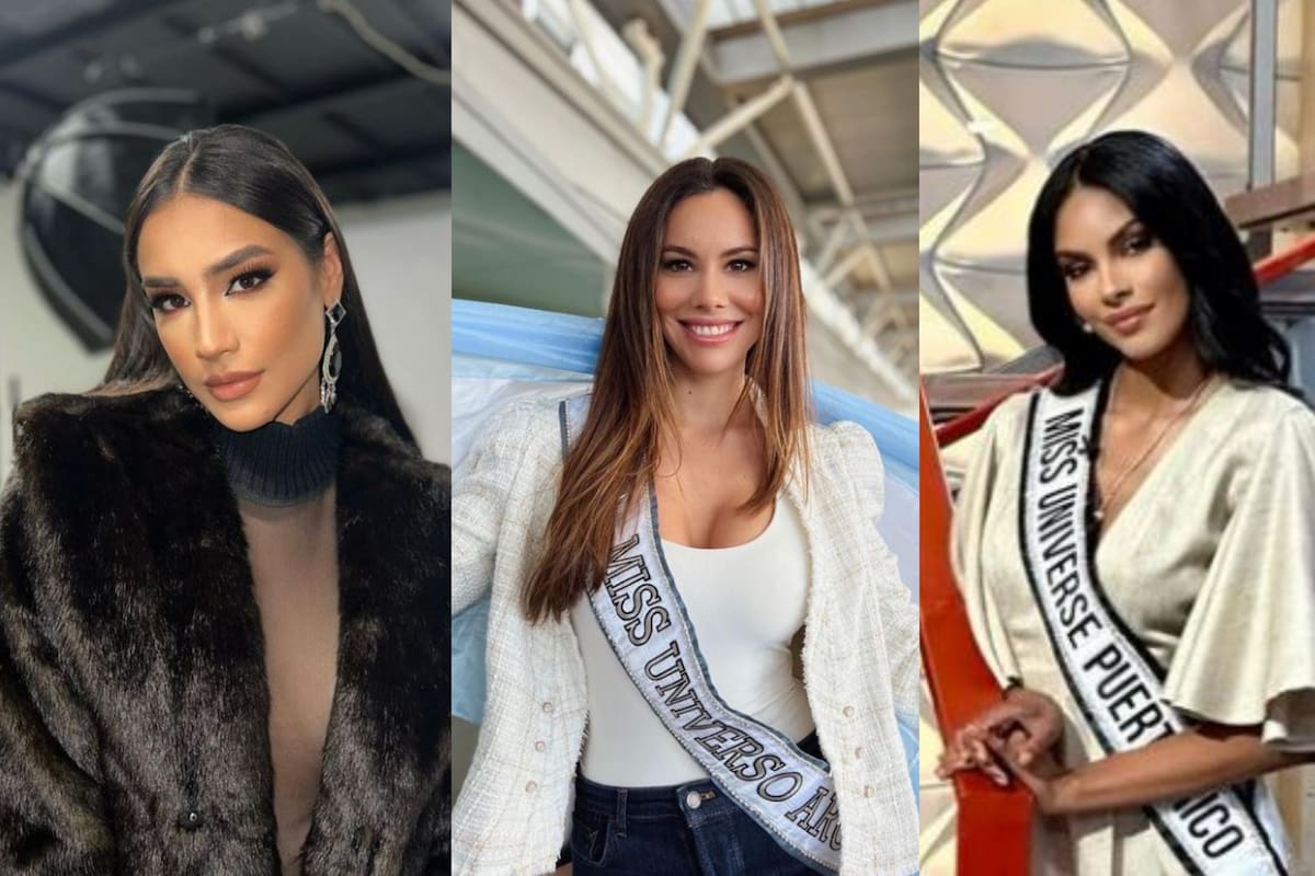 (De izq. a der.) Las representantes de México, Argentina y Puerto Rico para Miss Universo 2022