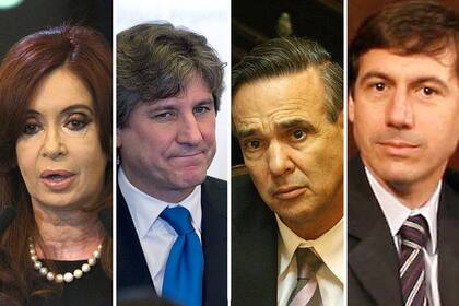 De izquierda a derecha: Cristina Kirchner, Amado Boudou, Miguel A. Pichetto y Luis Naidenoff