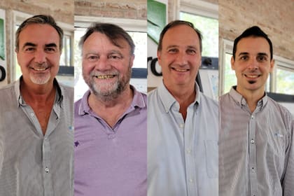 De izquierda a derecha Edgar Ramírez, Sergio Marinelli, Luis Negruchi y Hernán Ferrari