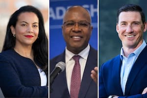 De izquierda a derecha: Mejía, Bond y Hathaway buscan cubrir la vacante generada en tras la asunción de Sherrill como gobernadora
