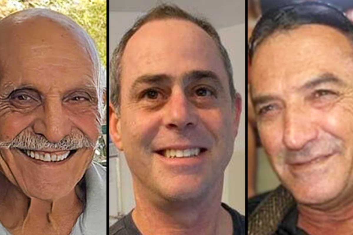 De izquierda a derecha, Shlomo Manzur, Tzachi Idan e Itzik Elgert