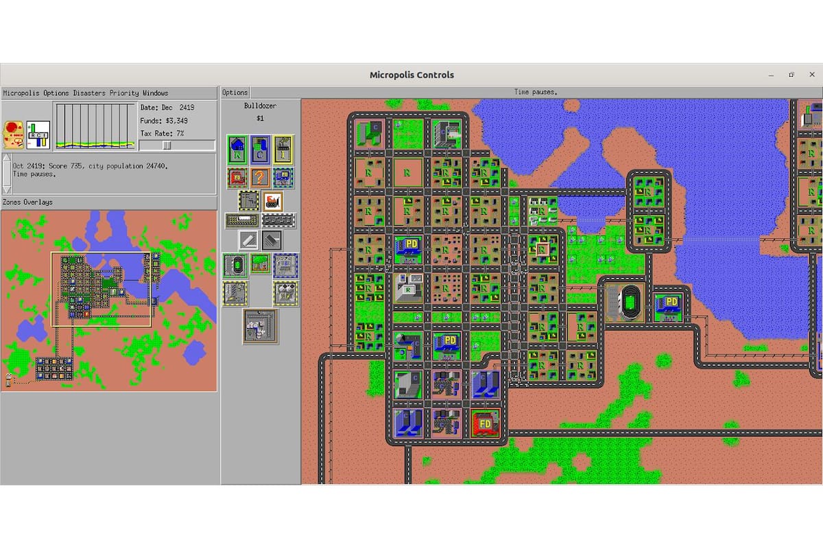 De la pandeia podríamos salir fortalecidos, pero también cambiados; en la imagen, un clásico de clásicos que ahora es software libre: Micropolis. Vintage, pero sigue siendo genial