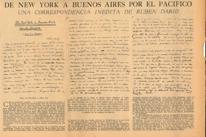 "De New York a Buenos Aires por el Pacífico", la última crónica de Rubén Darío para LA NACION, escrita en abril de 1915 y publicada en 1940