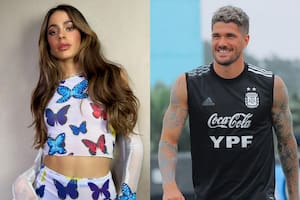 De Paul estrenó unos botines para el Mundial con una dedicatoria romántica a su novia Tini Stoessel (Foto: Instagram @tinistoessel / @rodridepaul)