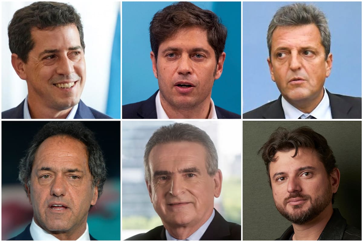 De Pedro, Kicillof, Massa, Scioli, Rossi y Grabois