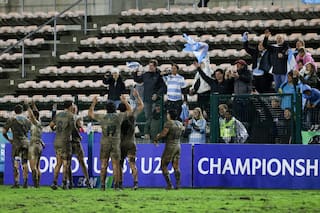 Otro espectacular try de los Pumitas, en su último partido en el Mundial