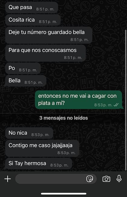De un momento a otro, el estafador intentó conquistarla (Captura: X)
