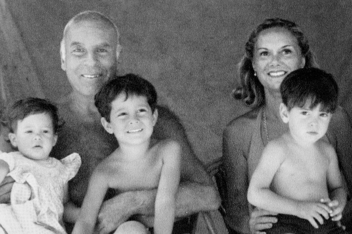 De vacaciones con su mujer, Margarita y sus nietos Gonzalo, Diego, Ximena y Florencia