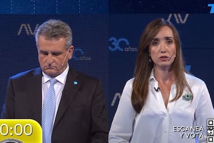 Debate en TN candidatos a vicepresidentes Agustín Rossi y Victoria Villarruel balotaje