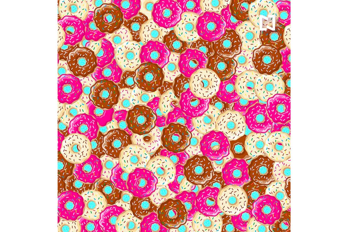 Deberás mirar con detenimiento entre las donas con glaseado natural, marrón y rosa