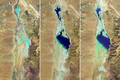 Debido a las lluvias, se formó un lago en el parque más seco de Estados Unidos