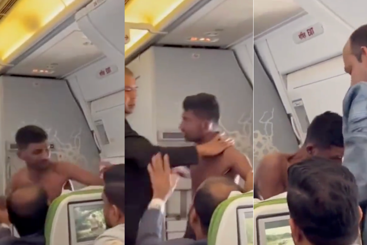 Decenas de pasajeros fueron testigos de un altercado que terminó a los golpes en un avión