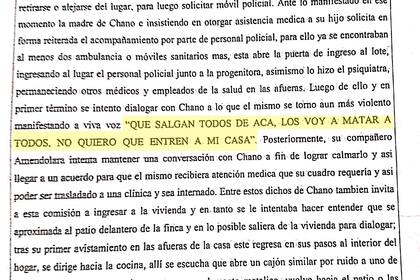 Declaraciones del caso Chano Charpentier