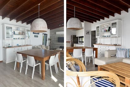 Decoraron el ambiente con muebles de diferentes tipos de maderas, algunos nuevos, otros vintage para suavizar la presencia del hormigón.