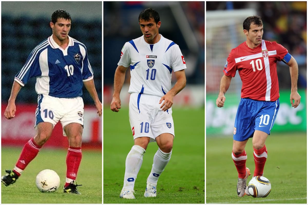 Dejan Stanković, representando a Yugoslavia en 1998, a Serbia y Montenegro en 2006 y a Serbia en 2010