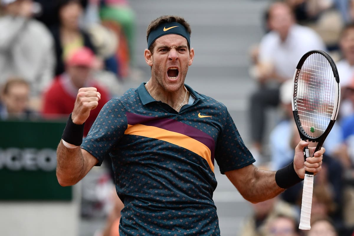 Del Potro celebra: ya está en octavos de Roland Garros.