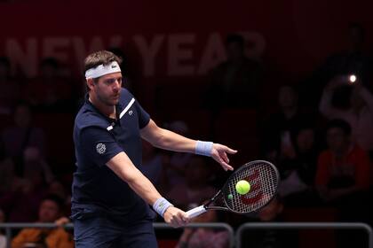 Del Potro compitió en el equipo "Pegasus" y después enfrentó a la tenista Qiang Wang en el torneo de un punto