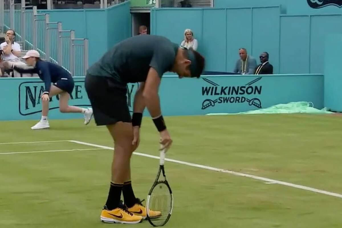 Del Potro durante el partido ante Shapovalov
