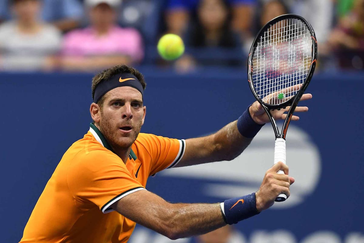 Del Potro en acción, por los octavos de final del US Open