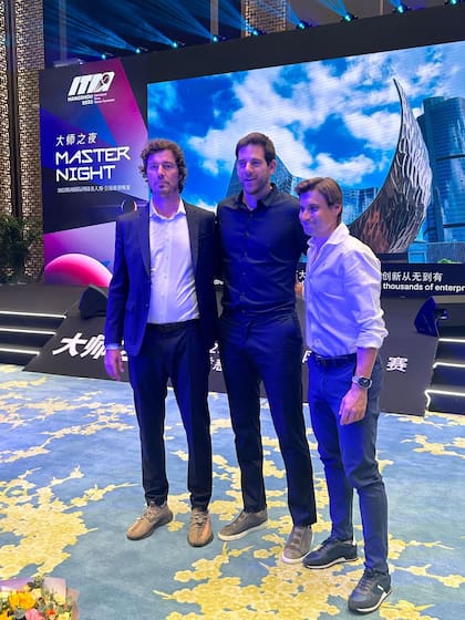 Del Potro en China junto con Marat Safin y David Ferrer