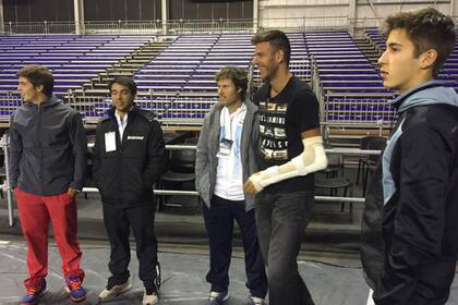 Del Potro en el predio de Tecnópolis a la espera de la serie ante Serbia