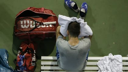 Del Potro en Zagreb 2016, su hora gloriosa; el capitán Orsanic colaboró con él en un par de torneos, pero el tandilense sigue sin coach, desde mediados de 2015