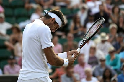 Del Potro se golpea la cabeza tras perder un punto