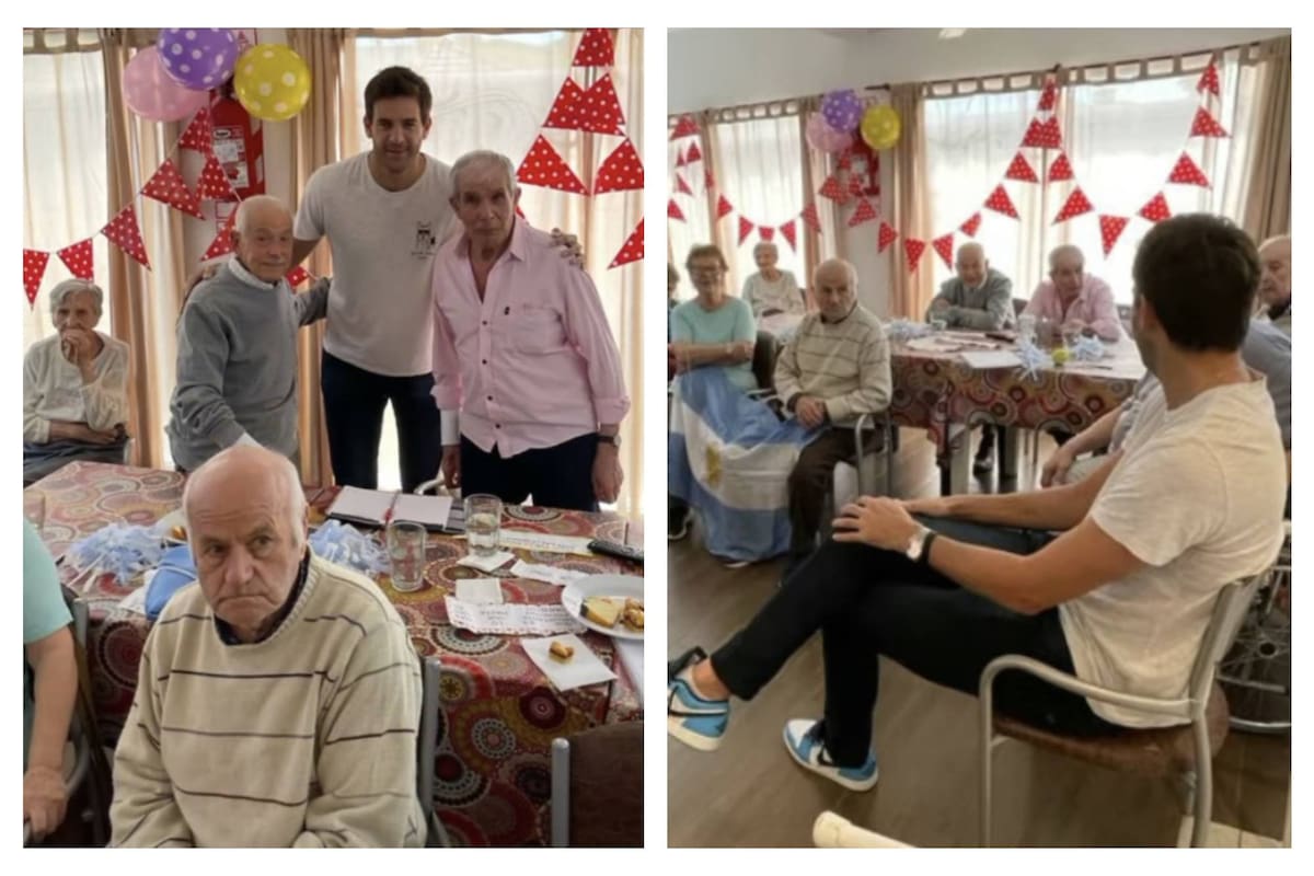 Del Potro sorprendió a un grupo de abuelos que querían conocerlo