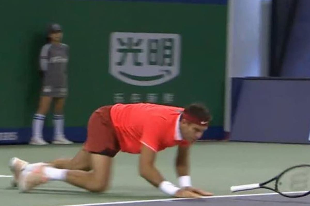 Del Potro sufrió un duro golpe en su rodilla derecha