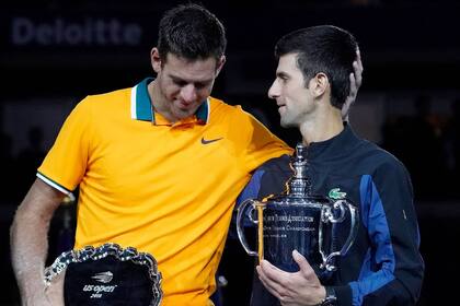 Del Potro y Djokovic, en la final del US Open 2018, en la que se impuso el serbio