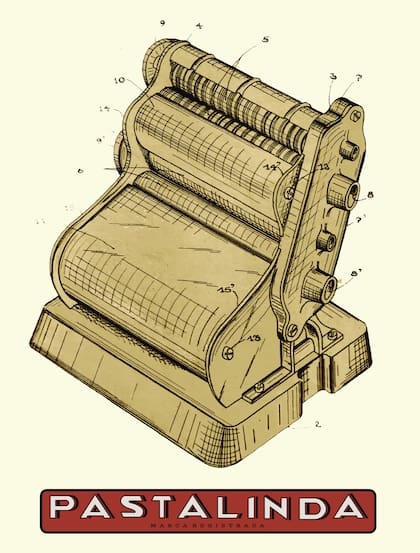 Del prototipo de madera no quedaron rastros, solo quedó este dibujo como registro histórico