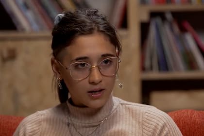 Delfina Pignatiello, durante la charla con Eduardo Sacheri