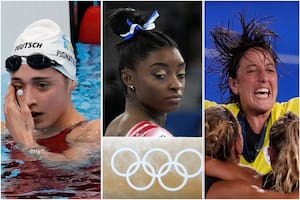 Delfina Pignatiello, Simon Biles y Belen Succi.
